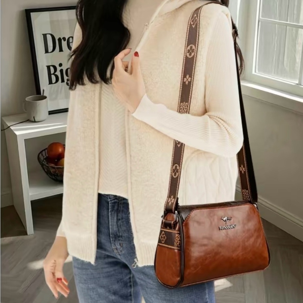 FUMDDAISHU FASHION Soft Leather Crossbody Versatile Boston Bag In Brown - Picture 2 of 16